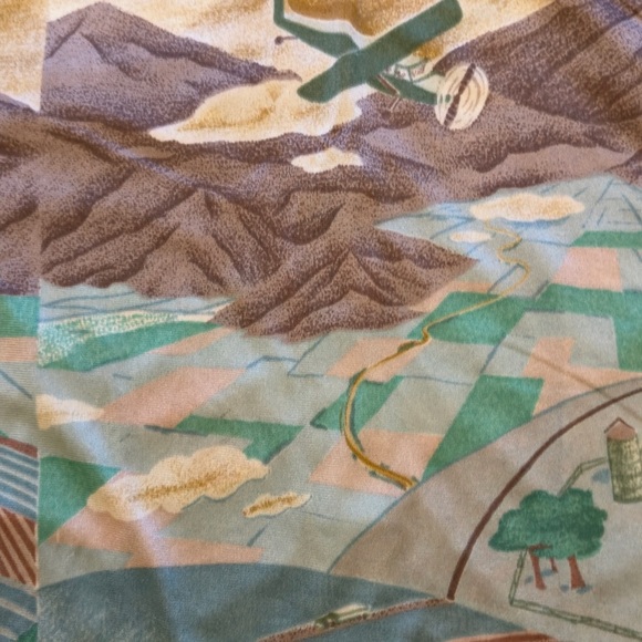 Vintage 70s Mountain Prairie Landscape Long Sleeve Button Up Shirt - Picture 13 of 13